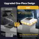 Solar Post Cap Lights, 12-Pack Upgraded Outdoor Deck Fence Post Solar Lights for 4x4 5x5 Wood/Vinyl Posts, IP65 Waterproof, 10-12 Hours Warm/Cool White Glow for Garden/Patio/Porch - White