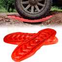 Red Recovery Boards Tire Traction Mats With Storage Bag, Assist Off-Road Trapped Vehicles To Escape Desert, Snow And Climbing Obstacles, Car Extraction Accessories, 42.13"x13.98"x2.36", 2pcs