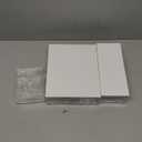 Martha Stewart Brody Plastic Storage Organizer Bins with Engineered Wood Lids for Home Office,-Kitchen, or-Bathroom, 3 Pack 1-Small/1-Medium/1-Large, Clear/White