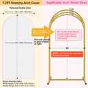 Wedding Arch Cover (7.2FT, 6.6FT, 6FT) Set of 3 Spandex Fitted Wedding Arch Stand Covers for Round Top Chiara Arch Backdrop Stands Cover for Birthday Party Ceremony Banquet Decor White