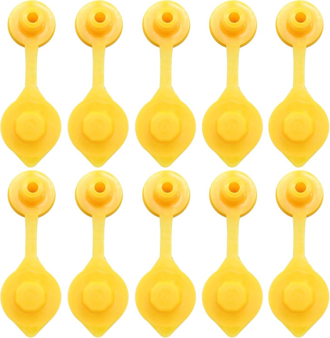 10 Pcs Gas Can Vent Cap, Universal Fuel Can Vents Caps Replacement, Spout Caps Plug (Yellow)
