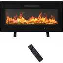 DUMOS 36" Freestanding Electric Fireplace, 1500W/750W Wall Mounted or Recessed Insert Fireplaces Heater with Remote Control,13 Adjustable Flame Color, 12H Timer, Touch Screen，Charcoal
