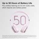 Beats Solo 4 - Wireless On-Ear Bluetooth Headphones, Up to 50-Hour Battery Life, Ultra-Lightweight Comfort, Powerful and Balanced Sound, Apple & Android Compatible - Cloud Pink