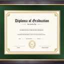14x17 Diploma Frame with Forest/Gold Mats for 11x14 Certificate, Brown
