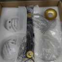 Gold Black Chandelier Modern Dining Room Light Fixture 4-Light Kitchen Island Lighting Hanging for Farmhouse Linear Chandeliers Mid Century Chandelier with Clear Glass Globe Shade