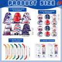 Paterr 102 Pcs Hockey Party Favor Supplies Set Include Hockey Drawstring Bags Silicone Bracelets Badge Buttons Spiral Notebooks Pencils and Erasers Bookmarks and Stickers for Gifts
