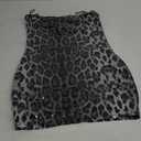 RARITYUS Women's Glitter Sequin Leopard Print Mini Dress Sexy Sleeveless Spaghetti Strap Bodycon Short Dress Party Club Dress (Large, Grey)