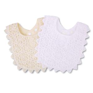 GZMM Baby Bib For Girls,Soft Lace Baby Drool Bib 0-12 months 2 Pack