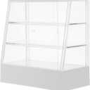 Miniature Bakery Case Cake Stand Display Cabinet Counter Bakery Cupboard Bread Shop Model for Dollhouse Decoration White