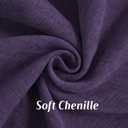 FUTEI Pack of 2 Solid Scalloped Bordered Throw Pillow Covers 20x20 Inch Soft Chenille Decorative Cushion Cases Farmhouse Accent for Couch Bed Living Room, Purple