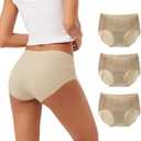 INNERSY Women's Seamless No Show Hipster Panties Invisible Light Underwear 3-Pack, M