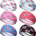 6 Pcs 67 Ice Cream Drip Headbands Ice Cream Baseball Headbands Elastic Polyester Sweatband Multi Color Headscarf for Women Men Baseball Party Stuff Sports Team Gifts