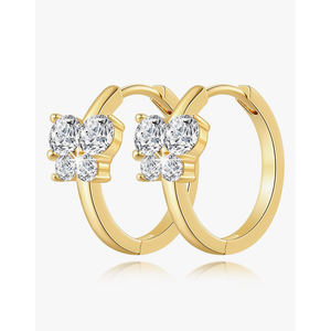 14K Gold Earrings for Women Hoop Earrings for Women Dainty with Cubic Zirconia Delicate Butterfly-Design Womens Butterfly Hoop Earring 20mm