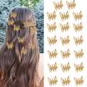 20 Pcs 3D Moving Butterfly Hair Clips, Metal Golden Moving Wings Butterfly Hair Accessories Cute 90s Nostalgic Hair Clips for Women Wedding Halloween