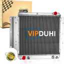 Radiator Aluminum Compatible with 1987-1995 Jeep Wrangler TJ 1997-2006 1990 1991 1992 1993 1994 1998 1999 2000 2001 2002 2003 2004 2005 1988 1989 Rubicon Sport SE Sahara 2.4 2.5 4.0 4.2, 3 Row