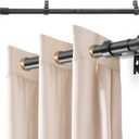 Creatyi 1 Inch Corner Curtain Rods for Windows,Heavy Duty 32-72 Inch Corner Curtain Rod Corner Window Curtain Rod for Bedroom Living Room Kitchen Study Office (Black)