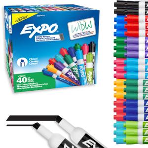 EXPO Dry Erase Markers, Low Odor Ink, Assorted Fashion Colors, Chisel Tip, 40 Count - Whiteboard, Essential Supplies for Office, School, Classroom, Teachers