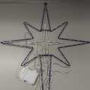 Hiboom 24 in Large Christmas Window Light Decorations 8 Mode Bethlehem Star Light Window Silhouette with Timer, Star of Bethlehem Outdoor Lights Battery Operated for Xmas Holiday(Blue White)