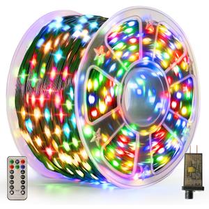 Domolli Christmas Lights 1200 LED 394 FT, IP67 Waterproof Christmastree Lights with 8 Modes, Remote Control 3 Timers & Memory Function Xmas Decorations for House and Holiday (Multicolor)