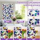 Window Privacy Film Stained Glass Window Film Frosted Window Film Window clings Non-Adhesive Reusable Decorative for Home Removable (Purple Frosted,17.5 X 157.4 in