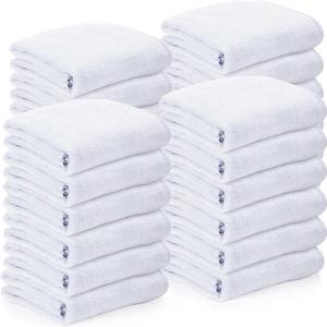 Newwiee 24 Pcs Coral Velvet Microfiber Bath Towels Sets 28 x 55 Inch Large Absorbent Multipurpose Quick Drying Soft Body Towels for Shower Bathroom Beach Fitness Yoga Sports Spa(White)