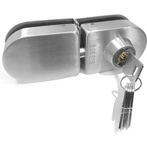 Glass Door Lock with 5 Keys Only Fit 0.31inch -0.47inch Thickness Glass, Single Side Door Lock for Shower Room Bathroom Hotel Apartment (Single Side Lock) (6.29in)