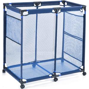 AOBEN Pool Storage Bin, Rolling Pool Storage Mesh Basket Organizer, Large Capacity Swim Accessories Holder for Pool Balls, Noodles, Floats, Beach Towels