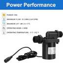 DC 12V Solar Water Heater Circulating Pump With DC Power Adapter, High-Temperature Resistant, Lift 4M, Flow Rate 10LPM 2.64GPM