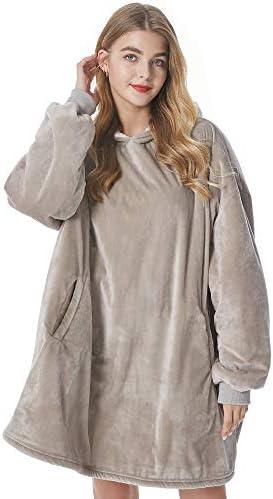 Felicigeely Blanket Hoodie Wearable Blanket Sweatshirt Oversized Hooded Blanket Sweater Gift for Women, No size