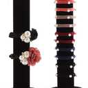 JIFF Jiffordwind Black Velvet Vertical Tower Hair Band Clasp Jewelry Bracelet T-Bar Organizer Holder (2 pack - Hair Band Display)