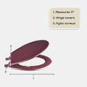 Standard Wood Toilet Seat, Burgundy - 17 Inch - Fits All Standard Size Fixtures - Easy to Install Fantasia by Achim Home Decor