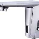 Automatic Sensor Touchless Bathroom Sink Faucet,Chrome Vanity Faucets,Hands Free Bathroom Water Tap with Control Box and Temperature Mixer,Easy Installation