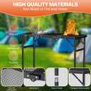3ft Folding Grill Table 35.4''x15.7'', 3 Adjustable Heights Max 29.4''