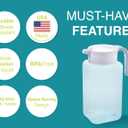 Arrow Home Products 1 Gallon Plastic Pitcher with Lid - Clear Plastic Pitcher for Refrigerator, Fill with Cold Drinks - BPA Free, Space-Saving Rectangular Design - Fill with Lemonade, Milk, Juice