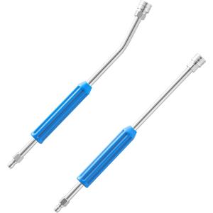 JOEJET Pressure Washer Extension Wand 17 Inch, Stainless Steel Power Washer Wand with Molded Grip, 30 Degree Curved Pressure Washer Wand for Gutter and Undercarriage, 1/4" Quick Connect, 2 Pack