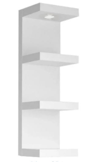Versatile 4 Tier Wall Shelf Unit,White Lack Wall Shelf,Display Floating Shelf with LED Remote Control Light