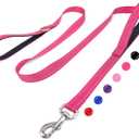6 FT Dog Leash with 2 Padded Handle Nylon Reflective Dogs Leashes for Small Medium Large Dogs Hot Pink