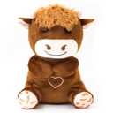 Highland Cow Plush Baby Sleep Soother - Heartbeat Stuffed Animal with Calming Light, White Noise, Shush, and Mother's Heartbeat for Newborns, Boys & Girls