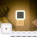 Night Lights Plug into Wall, Automatic LED Night Light with Dusk to Dawn Sensor, Modern Square Night Lite for Hallway & Bedroom, 0.5W Plug-in LED Lights, 6-Pack (Warm Light)