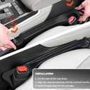 2 x 2PCS Car Seat Gap Filler,Upgraded 3 in 1 No Drop Seat Guard for Cars with Hook and Car Phone Holder Design,Universal Cars Seats Spacer Gap Filler for Double-Sided Use