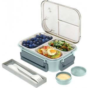 Stainless Steel Bento Lunch Food Box Container, Metal Bento Lunch Box Container for Kids or Adults with Lockable Clips to Leak Proof (Green) Stainless Steel Bento Lunch Food Box Container, Metal Bento Lunch Box Container for Kids or Adults with Lockable Clips to Leak Proof (Green)