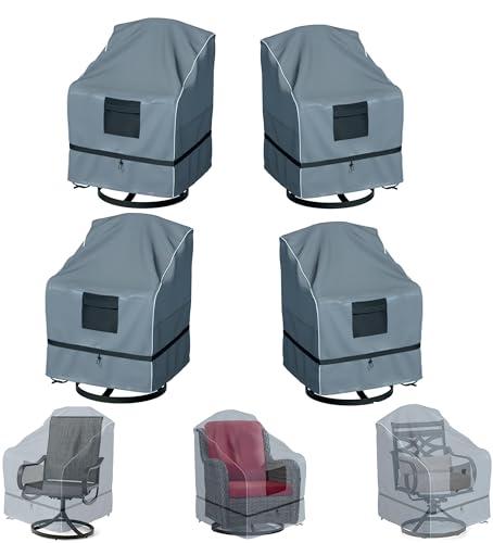 GimaiOurun Outdoor Swivel Lounge Chair Cover Waterproof Heavy Duty, Gray