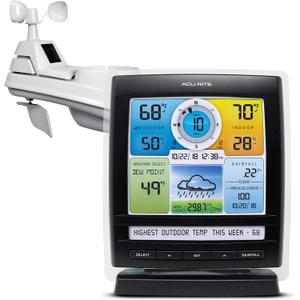 AcuRite Iris (5-in-1) Indoor/Outdoor Wireless Weather Station for Indoor and Outdoor Temperature and Humidity, Wind Speed and Direction, and Rainfall with Digital Display (01512M) (Color Screen)
