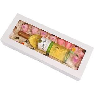 20-Pack 16" x 6.5" x 2.5" Cookie Boxes with Window, White Bakery Boxes, Strawberry boxes, Long Treat Boxes for Strawberries and Pastries