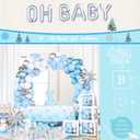 Baby It's Cold Outside Baby Shower Decorations, Blue Winter Snowflake Baby Shower Party Supplies Boy, Winter Wonderland Little Snowflake Is On The Way Balloon Garland Boxe Sash Baby Boy Shower Kit
