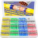 340PCS Solder Seal Wire Connectors-haisstronica Marine Grade Heat Shrink Wire Connectors-Butt Splice Wire Terminals for Marine,Electrical with Corrosion and Weatherproof(5Colors/5Sizes)