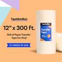 TapeManBlue Paper Transfer Tape for Vinyl, 12" x 300' Roll, Made in America, Premium Transfer Tape for Vinyl Graphics & Laser Cutting