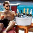 2pcs Galvanized Ice Buckets, 7.2 Gallon Large Galvanized Tub with Carry Handles, Ice Bucket for Parties, Mimosa Bars, Beverage Tubs, and Beverage Stations for Champagne, Cocktails, Beer, Wine
