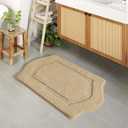 Bathroom Rug, Non-Slip Washable Absorbent Bath Mat | Soft Absorbent Washable Bath Rug, Bath Mat for Bathroom/Tub/Shower, Home Decor Accessories, Beige, 24x36"