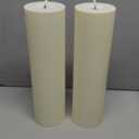 14" x 4" Large Outdoor Candles, Waterproof Flickering LED Flameless Candles with Timer, Battery Operated Candles with Remote Control Realistic Fake Pillar for Patio Porch Lanterns, Ivory 2 Pack